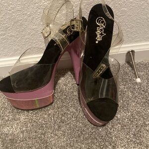 Sparkle pink pleaser heels